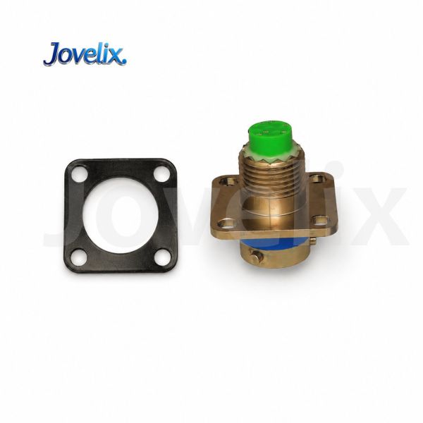 JY27466T13F989N High-Reliability Circular Connector, Wall-Mount Electrical Receptacle, EMI Shielded Bayonet Interconnect Connector