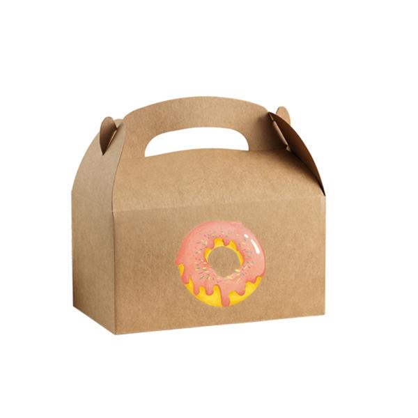 Custom Recycled Brown Kraft Paper Box With Handle for Food Packaging Distribution