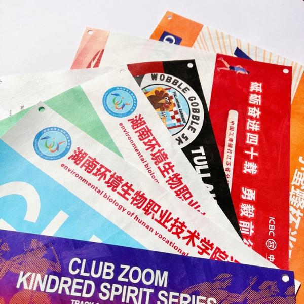 Customized Waterproof Tyvek Paper Number Bib Book for Track and Field Running Races 0.5mm Thickness High Tear Resistance