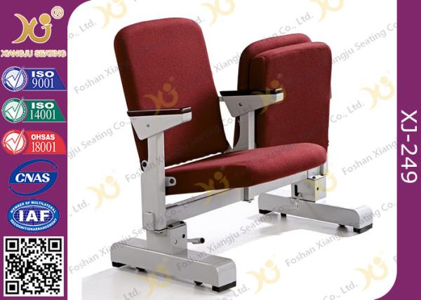 Stain Proof Stadium Theater Seating , Velvet Fabric Upholstered Sports Stadium Seats