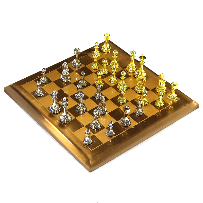 Customizable Logo High-grade Zinc Alloy Eco-Friendly Metal Chess Set for Chess Game Competition