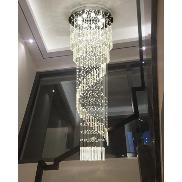 K9 Crystal Chandelier Modern Flush Mount Crystal Light Spiral Ladder Luxury staircase long chandelier(WH-NC-17)
