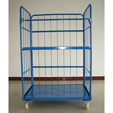 Storage Wire Mesh Cargo Folding Container Warehouse Steel Cage Bin 500kg