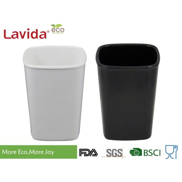 Black Home Use Melamine Coffee Mugs , Food Grade Ceramic Coffee Cup Square 300ml