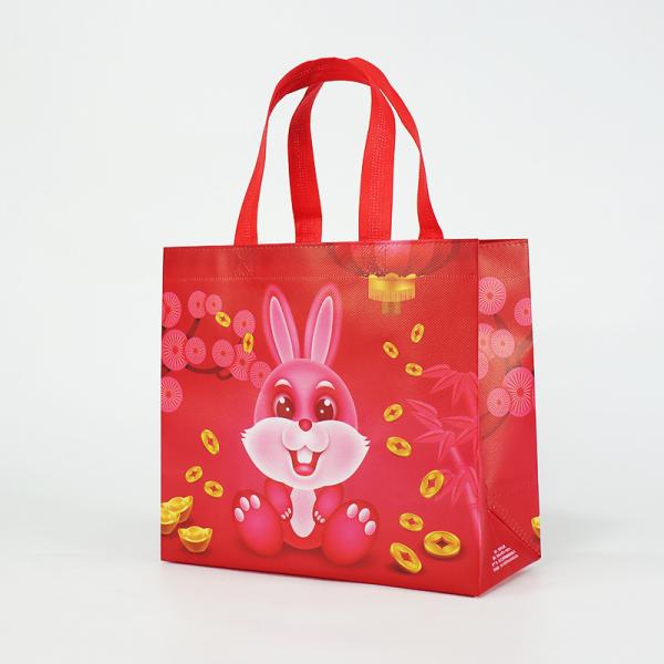 Rabbit Gift Custom Printed Reusable Non Woven Shopping Bags Polypropylene Packaging