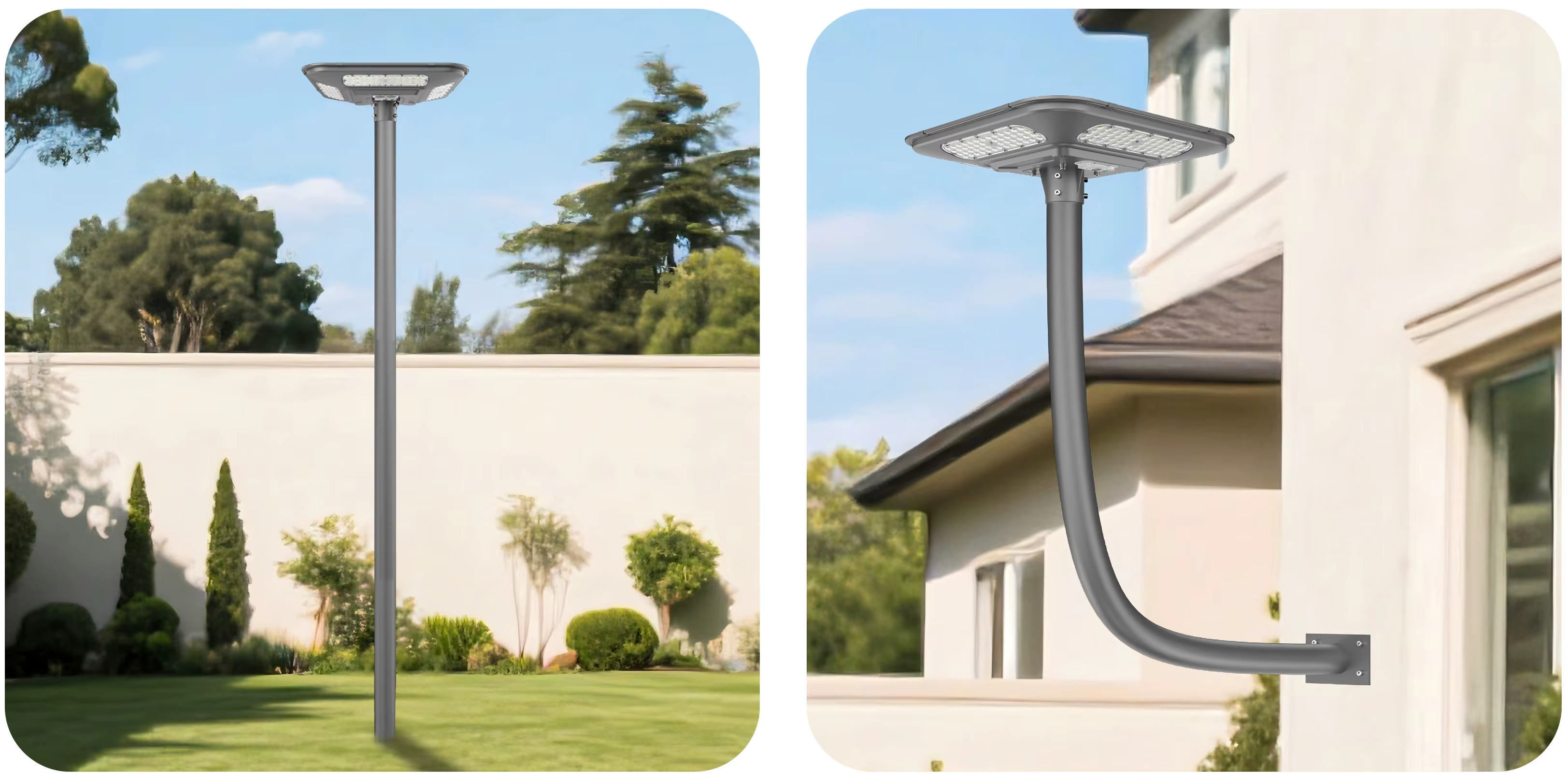 Outdoor IP66 Street Lamp Lawn Patio Yard Walkway Landscape Waterproof With Remote Control