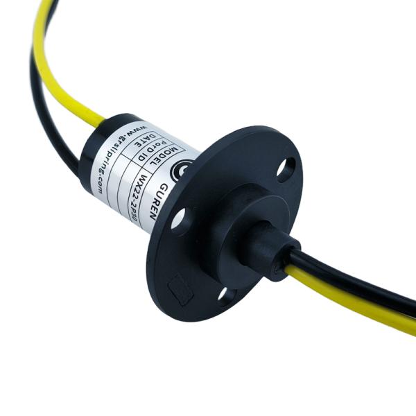 OD 22mm 2 Wire Slip Ring 30A High Current Electrical Slip Ring With 12AWG Teflon Wire
