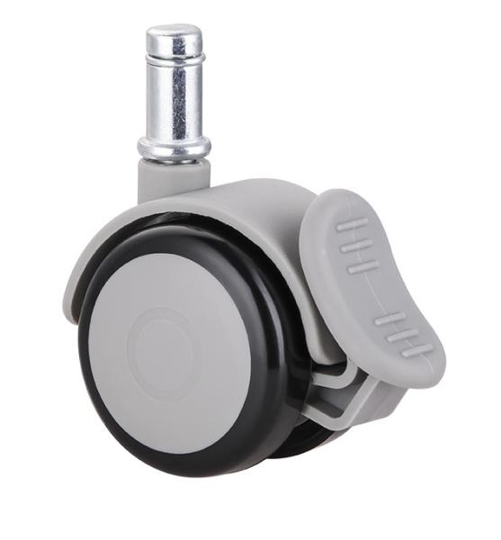 3 Inch M10 Threaded Stem Caster Wheels , TPR Locking Caster Wheels For Chair Kitchen
