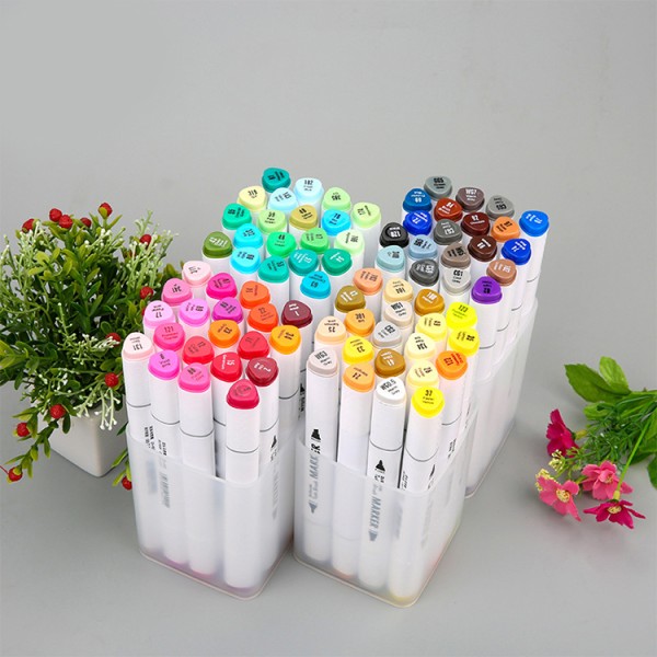80 Colors Double-headed Oily Rich Color Best Art Markers Bullet Tip Permanent Colour Marker Pack