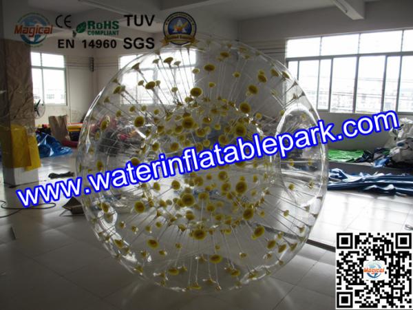 Exciting Children Inflatable Zorb Ball Shinning At Night , Inflatable Water Zorbing Ball