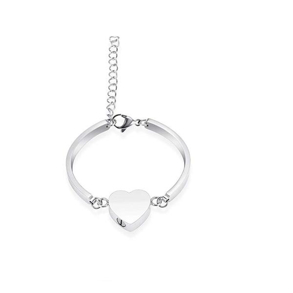 Adjustable Memorial Cremation Bracelet Rainbow Heart Urn Bangle For Ashes Keepsake