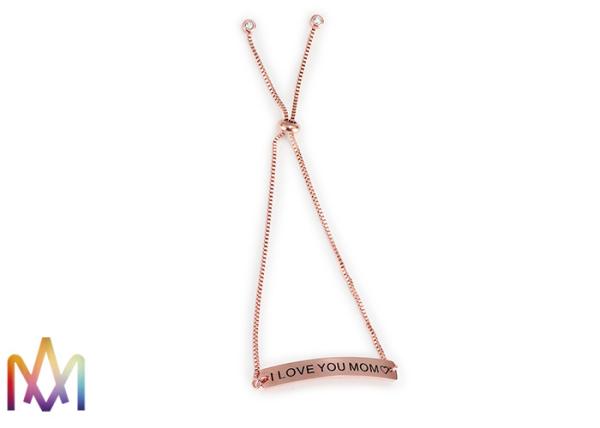 1mm Thickness Adjustable BoxChain Womens Engraved Bracelets