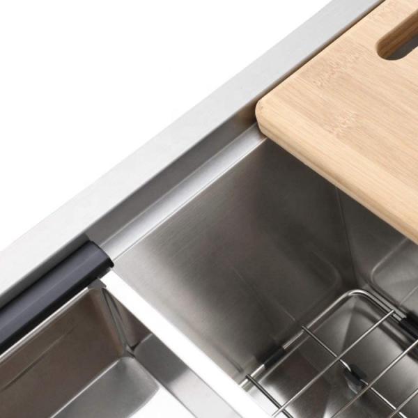 33 Inch Topmount Kitchen Single Bowl Workstation Sink Brushed Finish