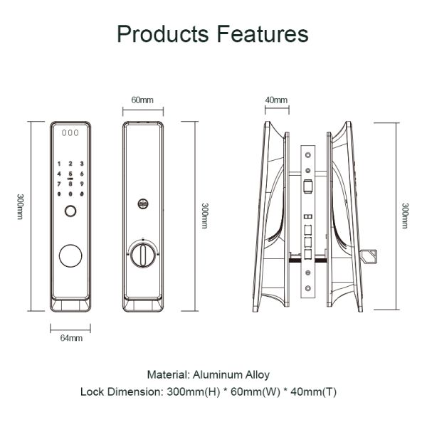 Liliwise Security Tuya Wifi Cerradura Inteligente Electronic Smart Locks Fingerprint Keyless Ttlock Digital Door Smart Lock