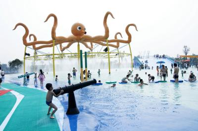Fiberglass Aqua Park Equipment Water Spray System For Kids / Adults