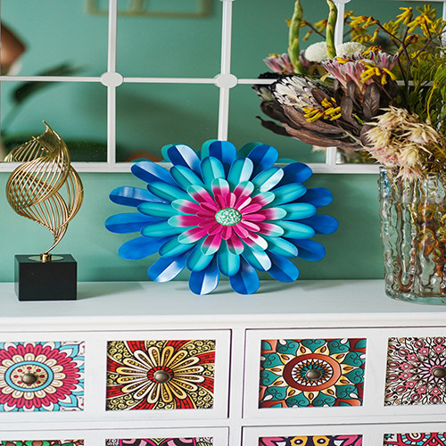 OEM / ODM Metal Flower Garden Ornaments Exquisite Iron Wall Hanging Decor