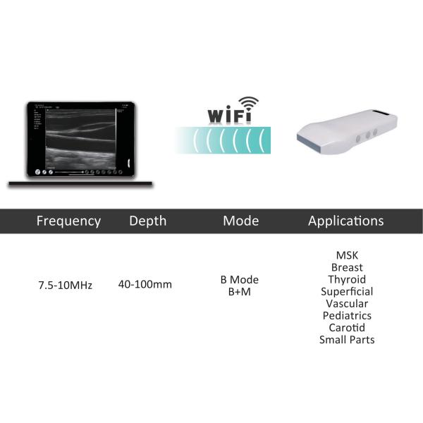 GH Medical Hospital Equipments G10LN 128E Linear Wireless Vascular Probe Ultrasound 10Mhz