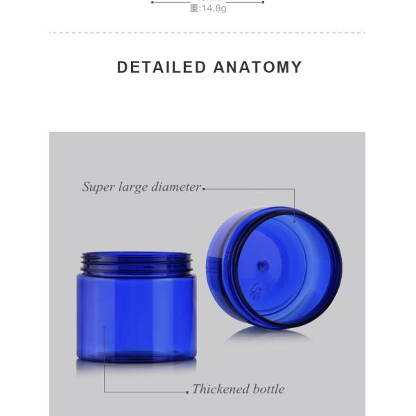 o cosmético plástico de 2oz 4oz 8oz range liso preto dos tampões de alumínio claros do ANIMAL DE ESTIMAÇÃO alinhado