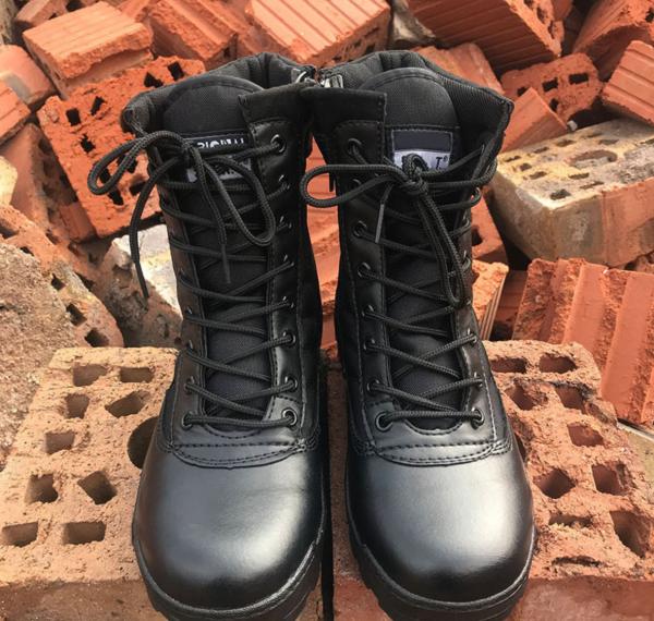 Waterproof Oxford Fabric Military Leather Boots Skid Resistance Shock Absorption