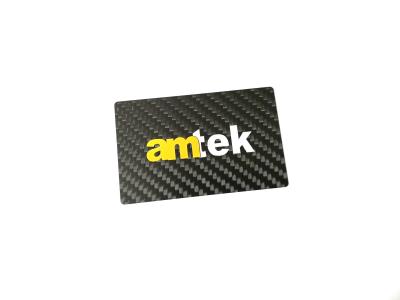 0.5mm Matt Black Metal Business Cards Carbon Fibre CR80 Silkscreen Printing