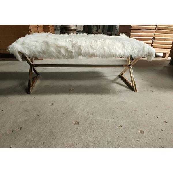 Firm Welding Velvet Dining Bench Seat 45cm Height
