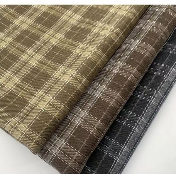 Checked Fabric Grid Chequer Fabric 50%Polyester 50%Polyester 250gsm  Shirt Vest Suit Blazer Fabric