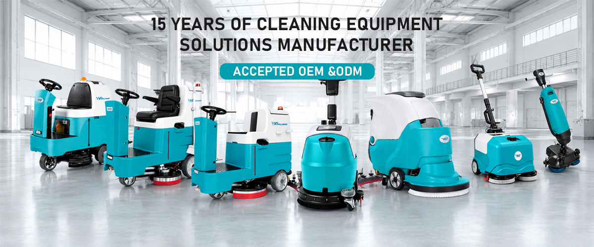 Compact Flooring Cleaning Machine Battery Powered Floor Scrubber Machine Brush Cleaner Machine