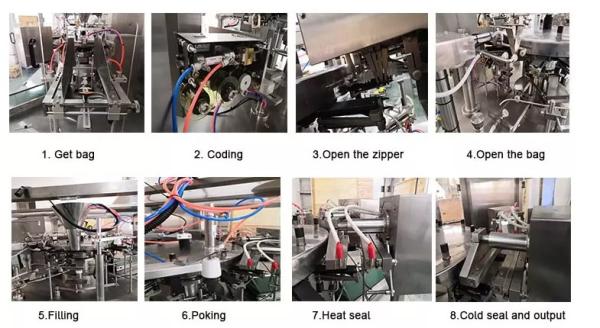 1% Accuracy Zipper Bag Packing Machine Milk Powder Coffee Powder