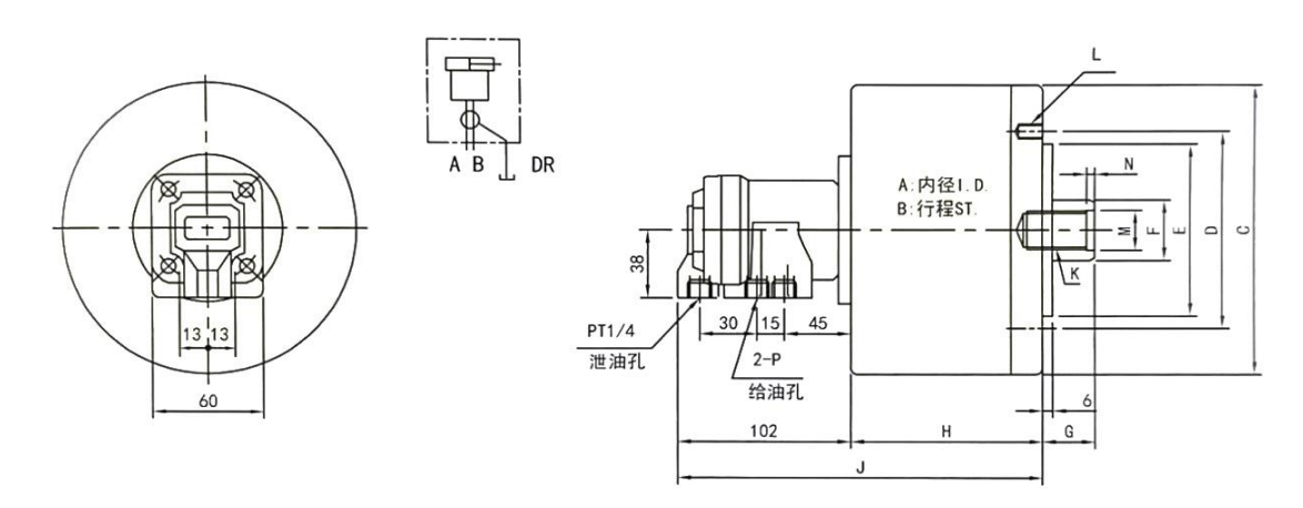 Lingman RH Non-thru-hole Hydraulic Cylinder with Low Inertia Long Stroke and Long Service Life Suitable for CNC Machining