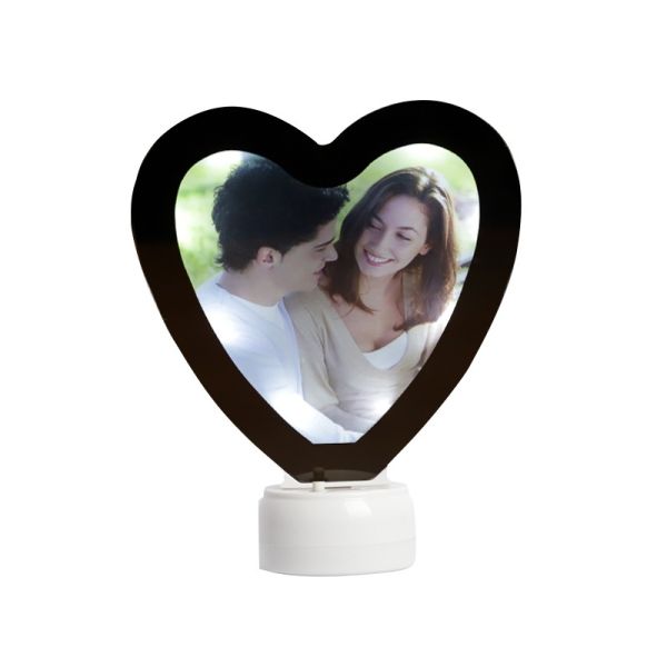 Heart Shape Magic Mirror Sublimation Blank Photo Frame Custom Led Magic Mirror Photo Frame