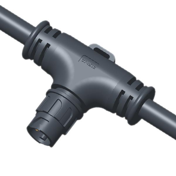 IP68 Waterproof T Type Connector Rated 250V 10A Nylon/PVC Plug