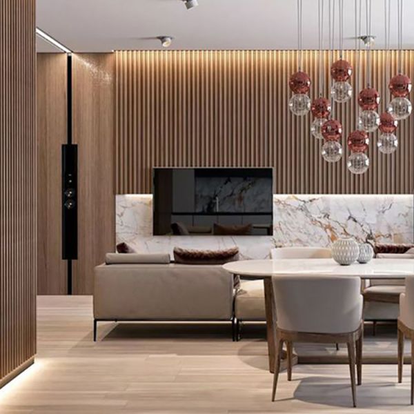 Customized Eco Friendly Indoor Irregular Grille Wpc Wall Panel 160x24 Cladding