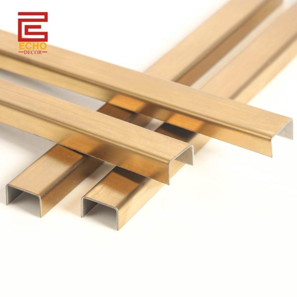Brass Gold Stainless Steel Tile Border Decorative Wall Tile Trim 8mm 10mm 15mm