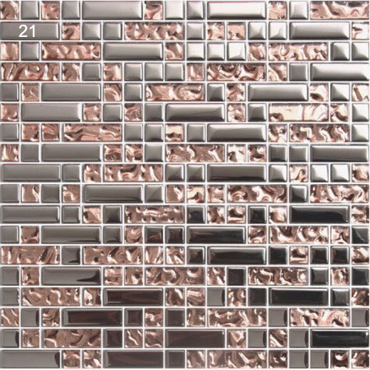 Stain-resisatnt and Stunning Glass and Metal Swimming Pool Mosaics For Project