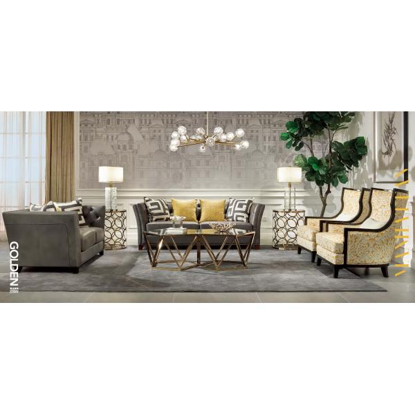 Modern Chinese furniture design of Walnut wood frame in Simple with leather upholstered for Cutural hotel room