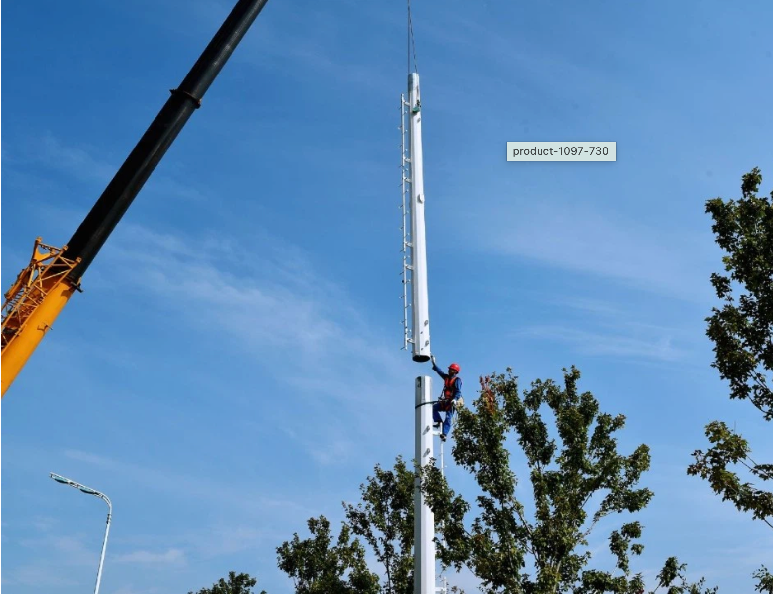 20M Height Telecommunication Monopole Tower Q355B / Q420B / Q460C Steel Communication Tower
