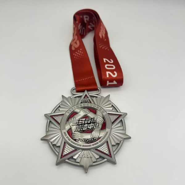 Football sporting club metal medals custom zinc alloy die cast medals with gold silver copper plating and ribbon options