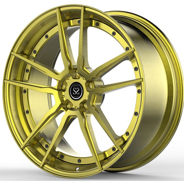 Aluminum Alloy 20 X 10.5 Gold Brush Forged Alloy Wheels For Audi RS6