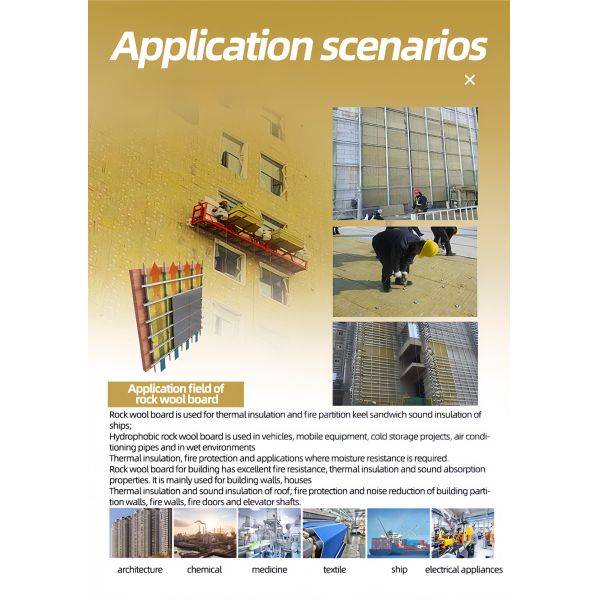 40 - 200kg/m3 Rockwool Board High Fire Resistance Thermal Rock Wool Acoustic Insulation