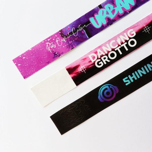 Papel personalizado Tyvek Event Pulseiras Eventos Actividade convidado VIP Identificação de admissão Papel Eventos Pulseira