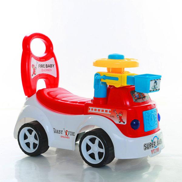 Four Wheel Sit to Stand Toddler Ride On Toy Ages 1-3 Kids Walking Aid Vehicle Learning Walker Children's Scooter Twisted Fire Truck Sliding