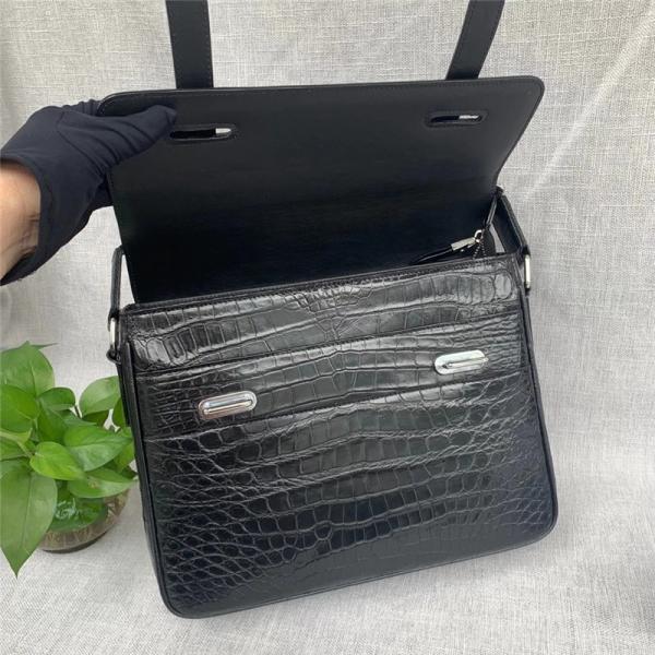 Authentic Crocodile Belly Skin Men's Satchels Purse Messenger Bag Genuine Alligator Leather Male Single Shoulder Bag
