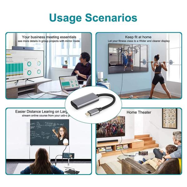 Мужчина-женщина USB 3.1 тип C на HDMI кабель HDTV адаптер конвертер 4K 60Hz 1080P CCA проводник