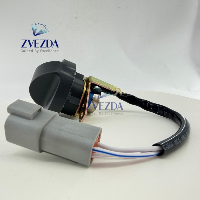 ZVEZDA Excavator Throttle Knob Potentiometer 3Pin Yellow Red Waterproof Connector Fit Sany SY55 SY60 SY75 SY135 