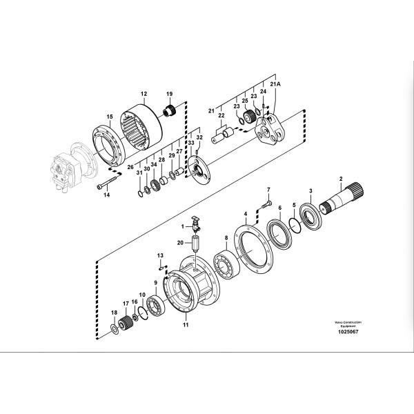 VOE14540405 OEM Collar Excavator Swing Gear Parts For EC200B EC460B EC200D
