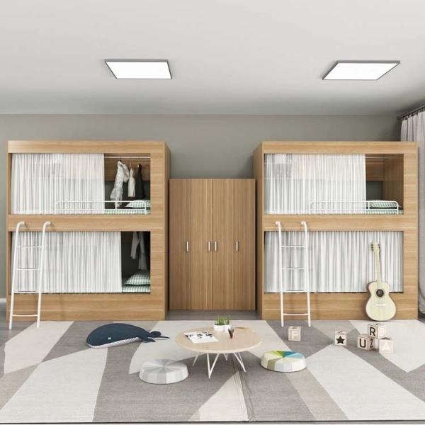 Walnut Double Deck Solid Wood Loft Bed KD Structure for Customized Customer's Request