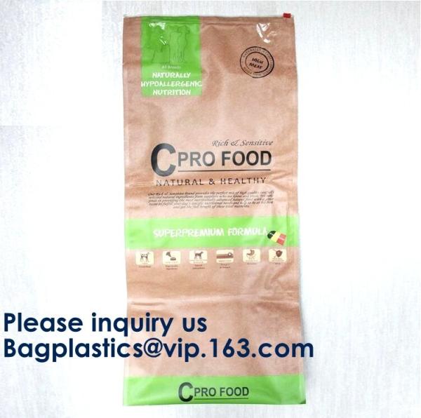 Rice bags, Custom Printing Glossy Aluminum Foil Animal Feed 5kg Qual Seal Pet Food Packaging Bags With Plastic Handle