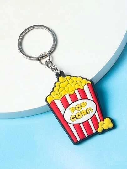 Customized Made Cartoon Popcorn Soft PVC Keychains Rubber Personalized