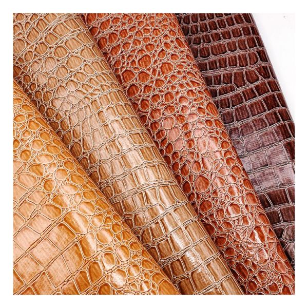 High Gloss Stone Pattern Pvc Synthetic Leather Animal Pattern Shoes Bags and Bags Faux Leather Fabric