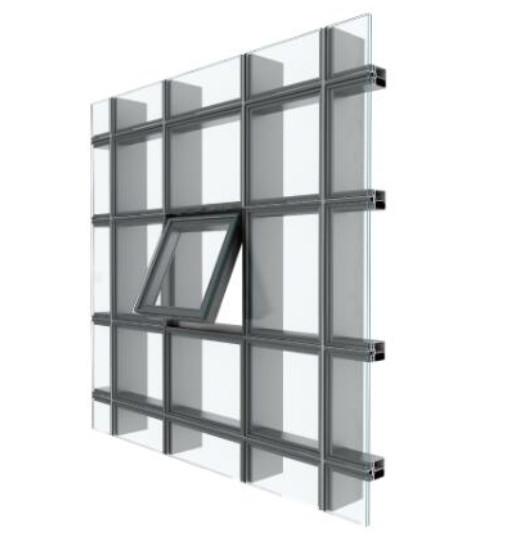 2.0mm Thick Aluminium Curtain Walls Exposed Hidden Frame Glass Curtain Wall System